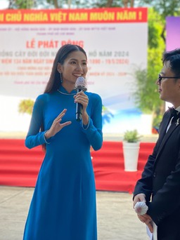 Hoa hậu Thanh Hà hưởng ứng chiến dịch trồng cây