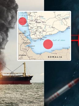 Houthi bắn cháy tàu hàng Ukraine ở vịnh Aden, tiếp tục cảnh báo về Israel