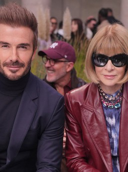 David Beckham dự show Boss cùng 'bà hoàng thời trang' Anna Wintour