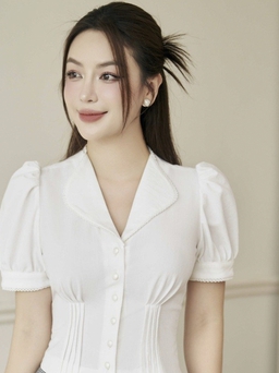 Sức hút từ những chiếc áo sơ mi tay bồng giúp nàng thêm kiêu kỳ