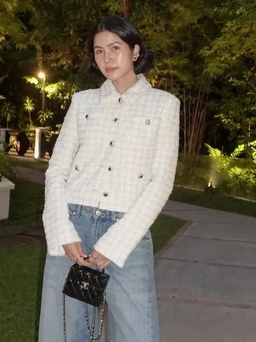 Không thể rời mắt với các bản phối từ quần jeans và áo tweed