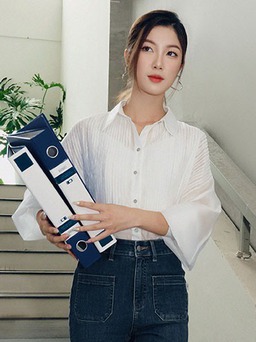 Bộ đôi sơ mi trắng và quần denim giúp nàng tự tin tỏa sáng