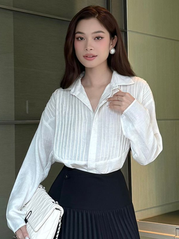 Áo sơ mi xếp ly, nét mới lạ trong tủ đồ của nàng công sở
