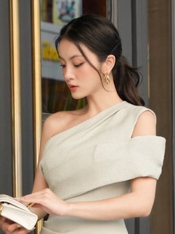 Tỏa sáng phong thái kiêu kỳ cùng đầm lệch vai