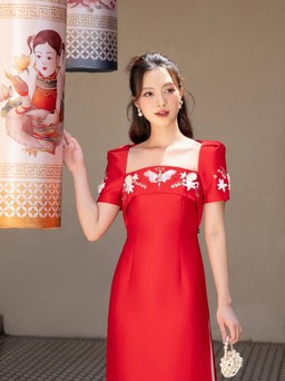 Diện sắc trắng - đỏ tôn da, tôn dáng ngày đầu xuân