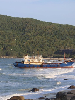 Kiểm tra tàu cá nước ngoài mắc cạn ở Quảng Ngãi: Không phát hiện ngư cụ