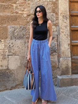 Duyên dáng đầu xuân cùng trang phục màu xanh cô ban