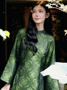 Áo dài xanh lá, lựa chọn mới của vẻ đẹp quốc dân ngày tết