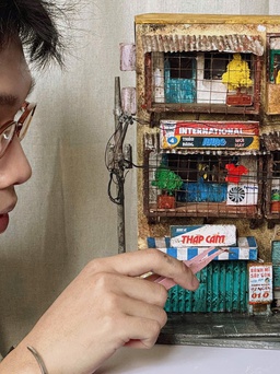 Lan tỏa trên mạng xã hội: Xây công trình tí hon
từ vật liệu đơn giản