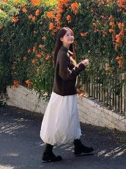 Đánh thức nét kiêu kỳ cùng chân váy bí ngô bồng bềnh