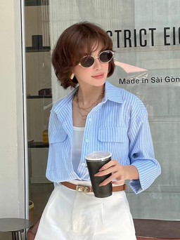 Cá tính xuống phố cùng quần shorts trắng