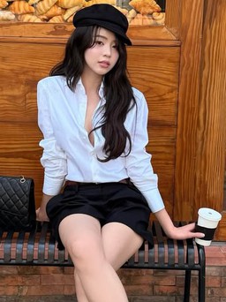 Điểm nhấn nhẹ nhàng nhưng nổi bật từ áo sơ mi trắng