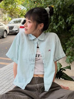 Càng đơn giản càng nổi bật với áo sơ mi dáng ngắn