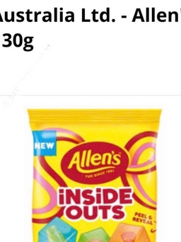 Thu hồi một số lô kẹo Allen's iNSiDE OUTS do có dị vật