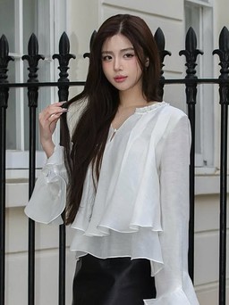 Tạo điểm nhấn kiêu kỳ bằng những mẫu áo kiểu nhiều tầng