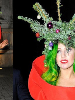 Lady Gaga biến thành cây thông mừng giáng sinh