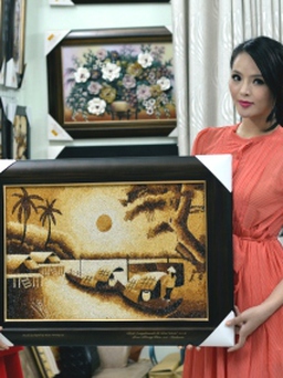 Lại Hương Thảo mang tranh gạo Việt đến Miss World 2013