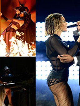 Vợ chồng Beyoncé trình diễn sexy, Pink 'đu dây' tại Grammy 2014
