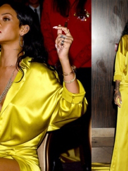 Chực ‘lộ hàng’, Rihanna đốt nóng dạ tiệc tiền Grammy