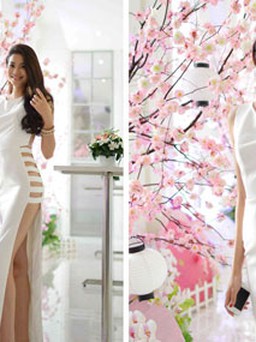 Á hậu Phạm Hương làm nóng Miss World Vietnam bằng váy không nội y