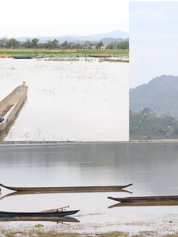 Những bóng thuyền độc mộc “cô đơn” giữa hồ Lắk