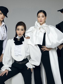 Hoa hậu Mỹ Linh, Tiểu Vy, Thùy Linh diện menswear 'ngầu' khởi động đêm thi 'Người đẹp thời trang'