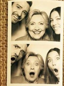 Sốt ảnh vợ chồng Justin Timberlake nhí nhố bên Hillary Clinton