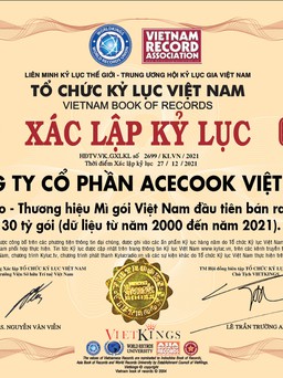 Hảo Hảo lập kỷ lục bán ra thị trường 30 tỉ gói mì