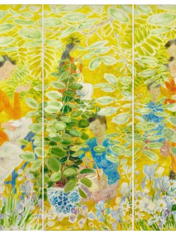 Bức ‘Figures in a Garden’ của danh họa Lê Phổ bán giá 2,3 triệu USD