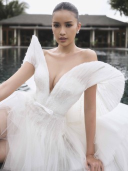 Hoa hậu Ngọc Châu quyến rũ khi mặc váy cưới