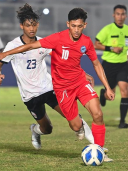 U.19 Campuchia giành chiến thắng sốc trước U.19 Singapore