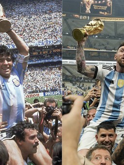 Messi được lặp lại hình ảnh ăn mừng vô địch World Cup như huyền thoại Maradona 1986