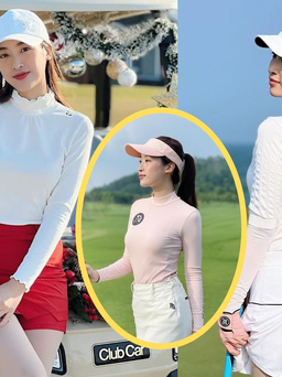 Hoa hậu Đỗ Mỹ Linh với phong cách thời trang sang chảnh trên sân golf