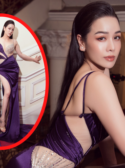 Nhật Kim Anh diện váy hở bạo, lần đầu chấm thi nhan sắc