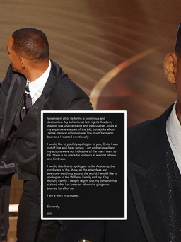 Will Smith xin lỗi Chris Rock sau cú tát tại Lễ trao giải Oscar 2022