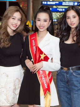 Tiểu Vy, Phương Nga tiễn Á hậu Thúy An sang Ai Cập dự thi 'Miss Intercontinental'