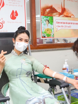 Hoa hậu Ngọc Hân lần thứ 9 hiến máu tình nguyện