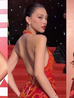 Kỳ Duyên, Tiểu Vy khoe dáng gợi cảm trên thảm đỏ chung kết 'Miss Fitness Vietnam'