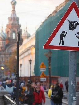Biển báo Pokemonxuất hiện ở thành phố Nga