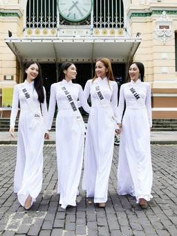 Thí sinh Hoa Hậu Hoàn Vũ Việt Nam 2022 tinh khôi cùng áo dài trắng Thái Tuấn