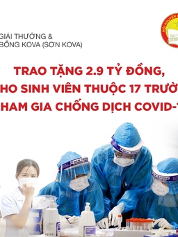 Trao tặng 2,9 tỉ đồng tiếp sức cho sinh viên y dược tham gia chống dịch Covid-19
