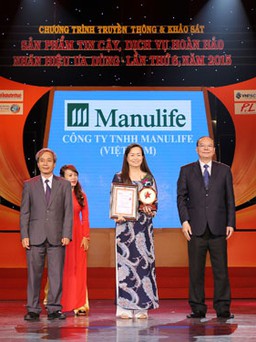 Sản phẩm “Manulife – Gia Đình Tôi Yêu” được trao tặng Huy chương Vàng “Sản phẩm tin cậy 2015”