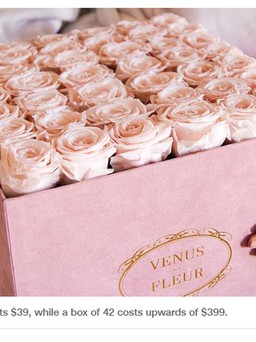 Gần 40 USD một bông hồng Valentine đặc biệt có thể tươi suốt cả năm
