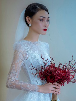 Người mẫu Thùy Trang đẹp lạnh lùng trong váy cô dâu