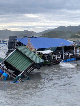 Bão số 9: Hàng trăm bè du lịch, lồng nuôi tôm hùm ở Khánh Hòa bị sóng biển đánh vỡ