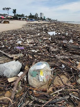 Thu gom hơn 100 tấn rác dạt vào biển Vũng Tàu