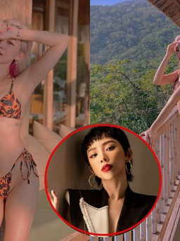 Tóc Tiên nóng bỏng với bikini mỏng manh