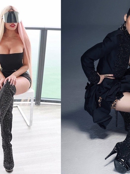 Nicki Minaj khoe đôi bốt 'đụng hàng' Hoa hậu Quỳnh Thy