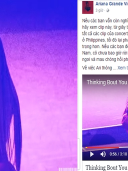 Fan Việt tung clip Ariana Grande ho sặc sụa từ show diễn ở Philippines