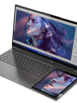 Lộ ảnh phác thảo Lenovo ThinkBook Plus với màn hình phụ trên bàn phím